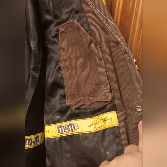 Vintage M&Ms Nascar Racing Jacket  SMALL Brown Yellow Kyle Busch Embroidered - Picture 4 of 7